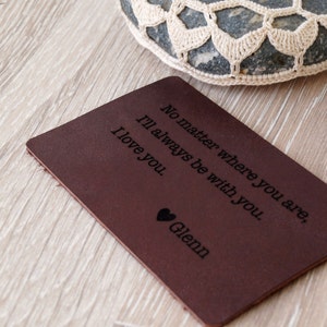 Inserto per portafoglio in pelle, carta di inserimento del portafoglio personalizzata, carta del portafoglio personalizzata, regalo del 3 ° anniversario in pelle, regalo da uomo