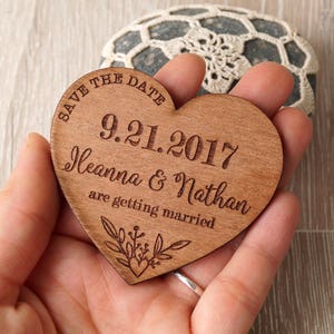 Save the dates, wedding save the date magnet, hearts save the date, wooden save the dates, wedding magnets, rustic save the dates, set of 25