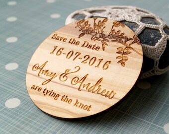 Wooden Save the date magnet, wedding save the dates, rustic save the date, wood magnet, personalized save the date magnet, Your wood choice