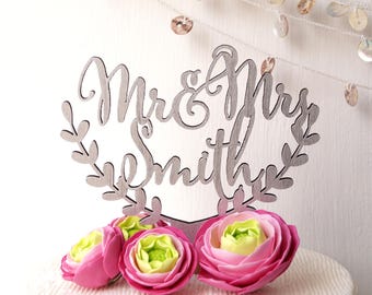 Customized Wedding Cake Topper, Personalized Cake Topper for Wedding, Custom Personalized Wedding Cake Topper,Mr and Mrs Cake Topper