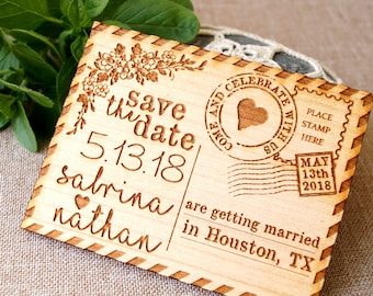 Save the date, save the date magnet, rustic save the date, save the dates, wood save the date magnet, postcard save the dates, set of 10 pc