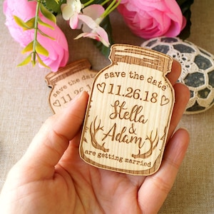 Save the date, wedding announcement magnets, save the dates, wedding save the date, wooden save the date magnets, mason jar magnets, 25 pc