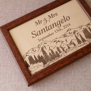 3rd wedding anniversary gift, leather anniversary gift, leather engraving, personalized leather sign, wedding gift idea, leather anniversary