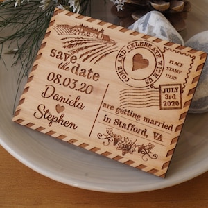 Save the Date Magnete, Hochzeit am Bauernhof, Save the Date Datum, Hochzeitsmagnet aus Holz, Save the Date Magnet, Postkarte Save the Dates, Set mit 10 Holzstempeln