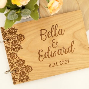 Personalized Wedding Guest Book - Wooden Wedding Guestbook - Wedding Sign In Book - Wedding Album - Wedding Book - Rustic Wedding Book