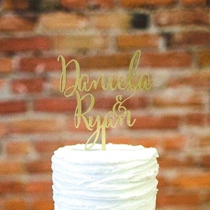 Custom wedding cake topper, personalized cake topper, rustic wedding cake topper, names cake topper