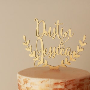 Personalized cake topper, custom wedding cake topper, rustic wedding cake topper, names cake topper