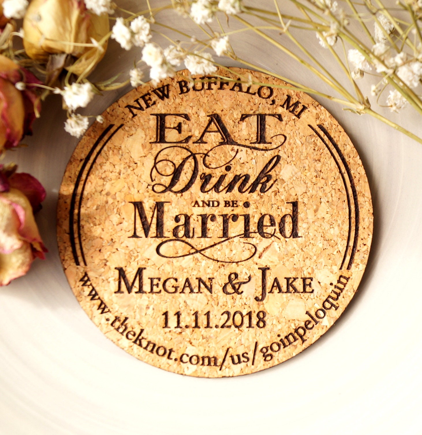 Rustic wedding save the dates save the date cork coasters or Etsy