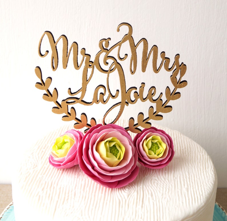 Personalized wedding cake topper, cake topper, rustic wedding cake topper, names cake topper, wooden cake topper image 1