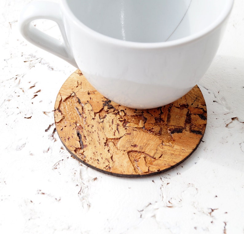 Rustic Cork Coasters Drink Coasters Round Trivets Natural Etsy