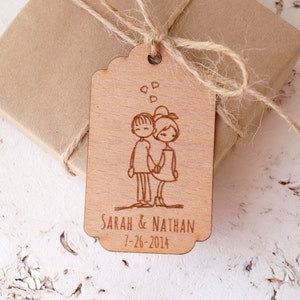 Wedding Favor Tags Personalized Thank You Tags Rustic Custom Favor Tags Engraved Wooden Veneer Tags Wooden gift tags Set of 25 pc