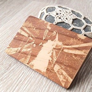 Personalisiertes Geschenk zum 5. Jahrestag, lasergraviertes Portemonnaie Einleger aus Holz, lasergravierte Gravur