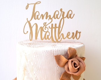 Personalized wedding cake topper, custom cake topper, rustic wedding cake topper, names cake topper