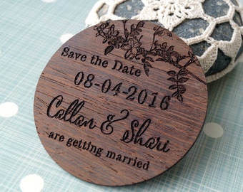 Save the date magnets, wedding save the dates, rustic save the date, wooden magnet, Your wood choice