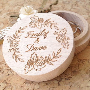 Wedding ring box, personalized wooden ring box, wedding ring box, ring bearer box, rings holder, rustic ring box, custom engraved ring box