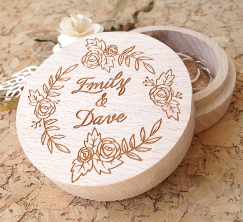 Wedding Ring Box Personalized Wooden Ring Box Wedding Ring Etsy
