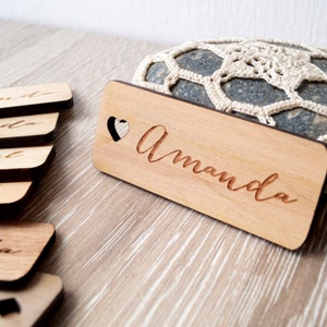 Wedding place tags, wedding place cards, wedding name tags, personalized place tags, wooden name place tags, custom engraved, 25 pc