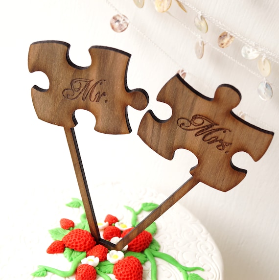 puzzle cake topper wedding