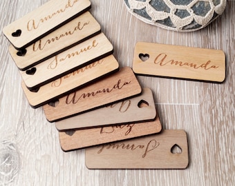 Wedding place tags, wedding place cards, wedding name tags, personalized place tags, wooden name place tags, custom engraved, 25 pc