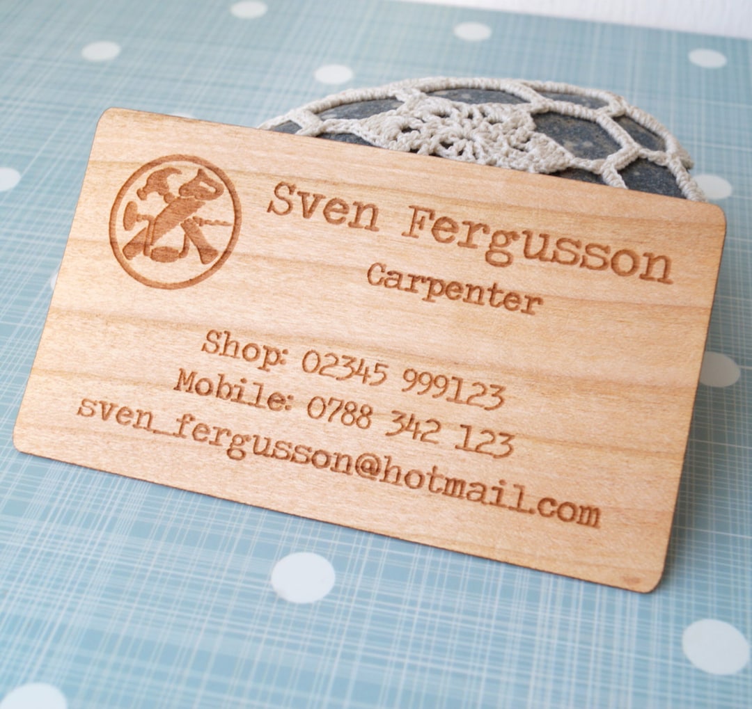 Wooden Veneer Business Cards, Business Cards, Laser Engraved Business Cards, Company Logo