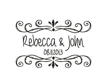 Stamp - sello de goma personalizado - boda bricolaje sello personalizado para estampar tu propio Favor etiquetas, papelería de boda, servilletas - 3 x 2 pulg.