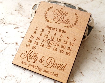 Wedding save the date, rustic wooden save the dates magnets, personalized wood save the dates