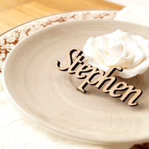 Custom wooden names, Personalized wedding Place cards , name tags, wedding place settings, wooden cut out names, wooden place settings.