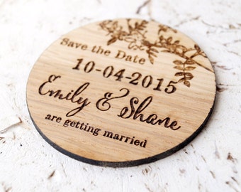 Save the date magnet, wedding save the dates, rustic save the date, wooden magnet, personalized save the date magnet, Your wood choice