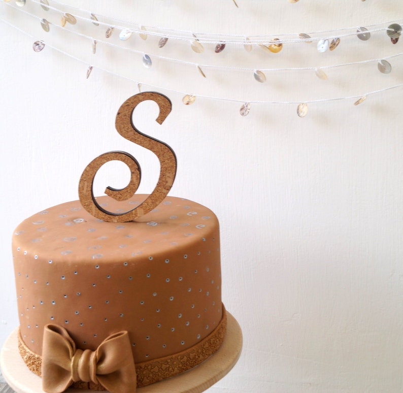 Wedding Cake Topper Cork Cake Topper Rustic Cake Topper Etsy