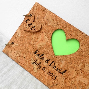 Wedding Guest Book, Cork Wedding Guest Book, Personalized Vineyard Farm Barn Wedding Guest Book Album, Sign In Book
