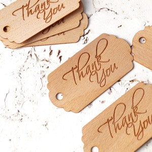 Wedding favor tags, thank you tags, rustic wedding thank you tags, engraved tags for DIY wedding favors