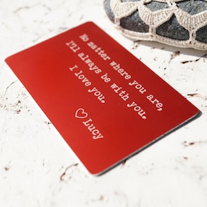 Inserto de billetera grabado, tarjeta de billetera personalizada, tarjeta de inserción de billetera de metal, inserto de billetera de aluminio personalizado, regalo de aniversario, regalo para hombres