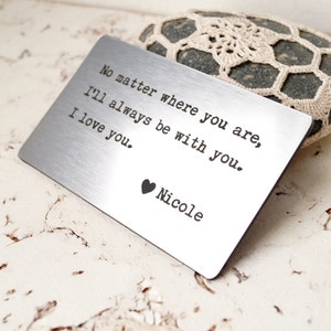 Wallet Insert Card, Personalized Wallet Insert Card, Anniversary Gift, Custom Wallet Insert