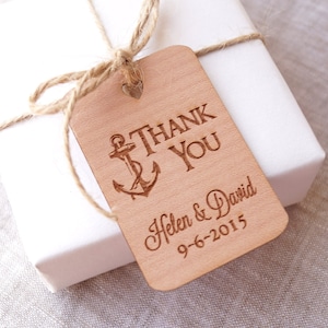 Wedding favor tags, wedding thank you tags, personalized gift tags, custom engraved favor tags, rustic favor tags, wooden veneer tags