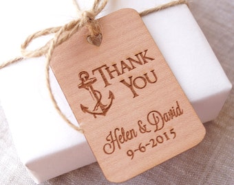 Wedding favor tags, wedding thank you tags, personalized gift tags, custom engraved favor tags, rustic favor tags, wooden veneer tags