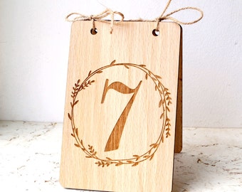 Wedding table numbers, rustic table number, wooden table numbers, free standing table numbers, engraved table numbers, rustic wedding decor