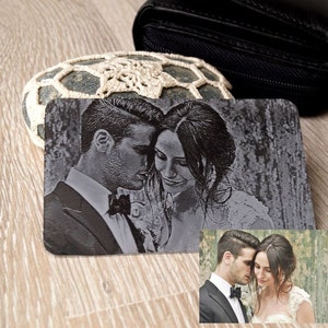 Wallet insert card, real photo engraved wallet card, custom wallet insert, your picture engraved on one side and message on the back