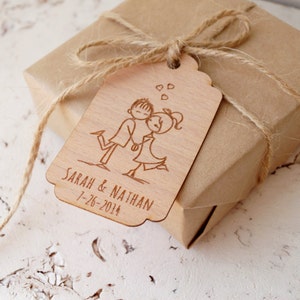 Wedding Favor Tags, Personalized Thank You Tags, Rustic Custom Favor Tags, Engraved Wooden Veneer Tags