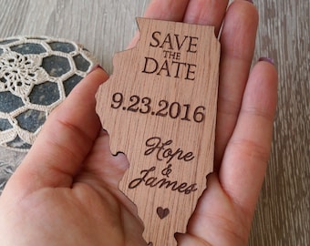 Personalized rustic wedding save the dates, custom laser engraved save the date magnets, set of 25 pc.Wooden save the date magnets