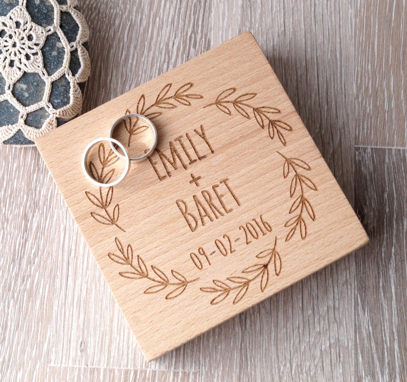 wooden ring box rustic ring bearer box ring bearer pillow custom engraved ring bearer box Wedding ring box personalized ring box