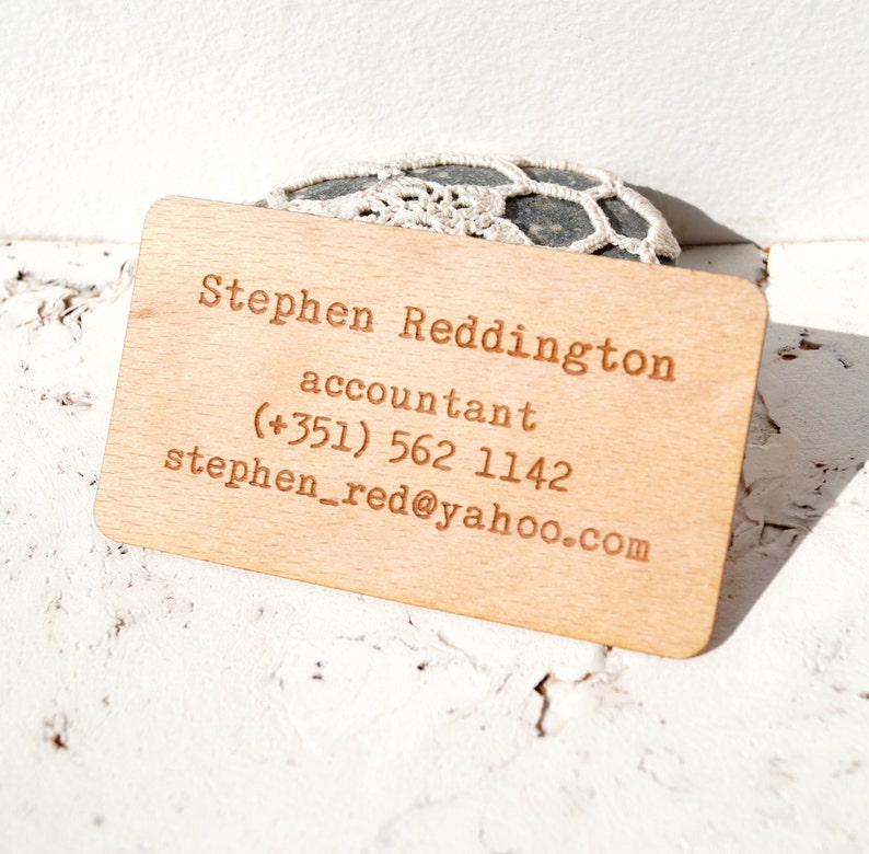 Wooden Business Cards Engraved Wooden Veneer Business Cards Etsy Canada