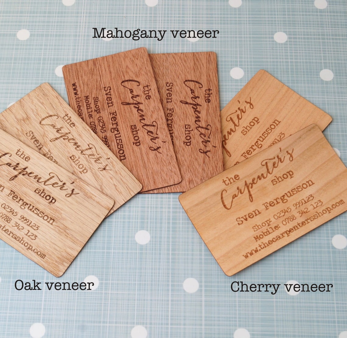 Business Cards Veneer Business Cards Laser Engraved Wooden Etsy