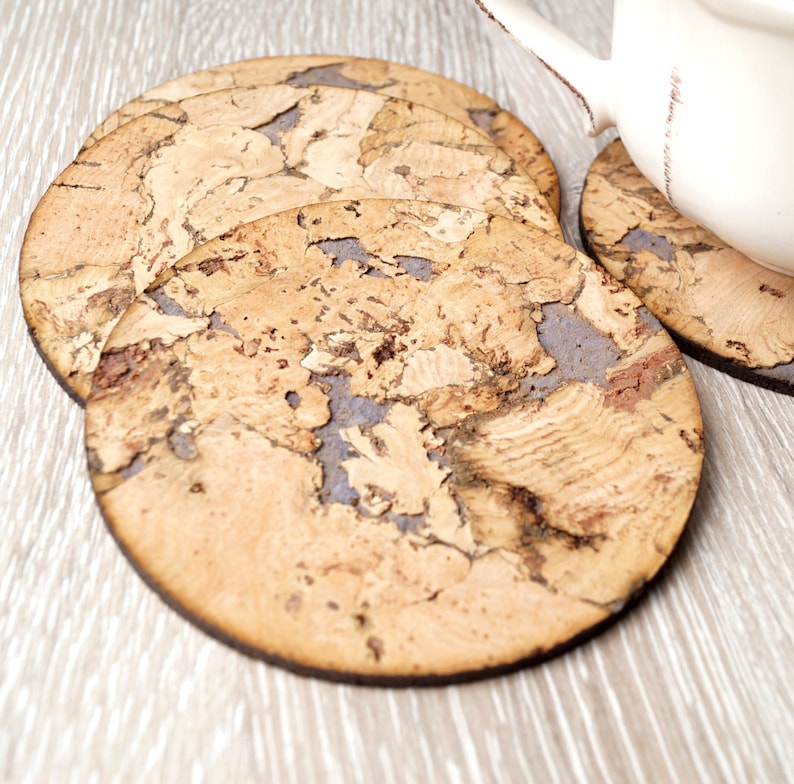 Cork Coasters Rustic Cork Trivets Set of 4 Etsy
