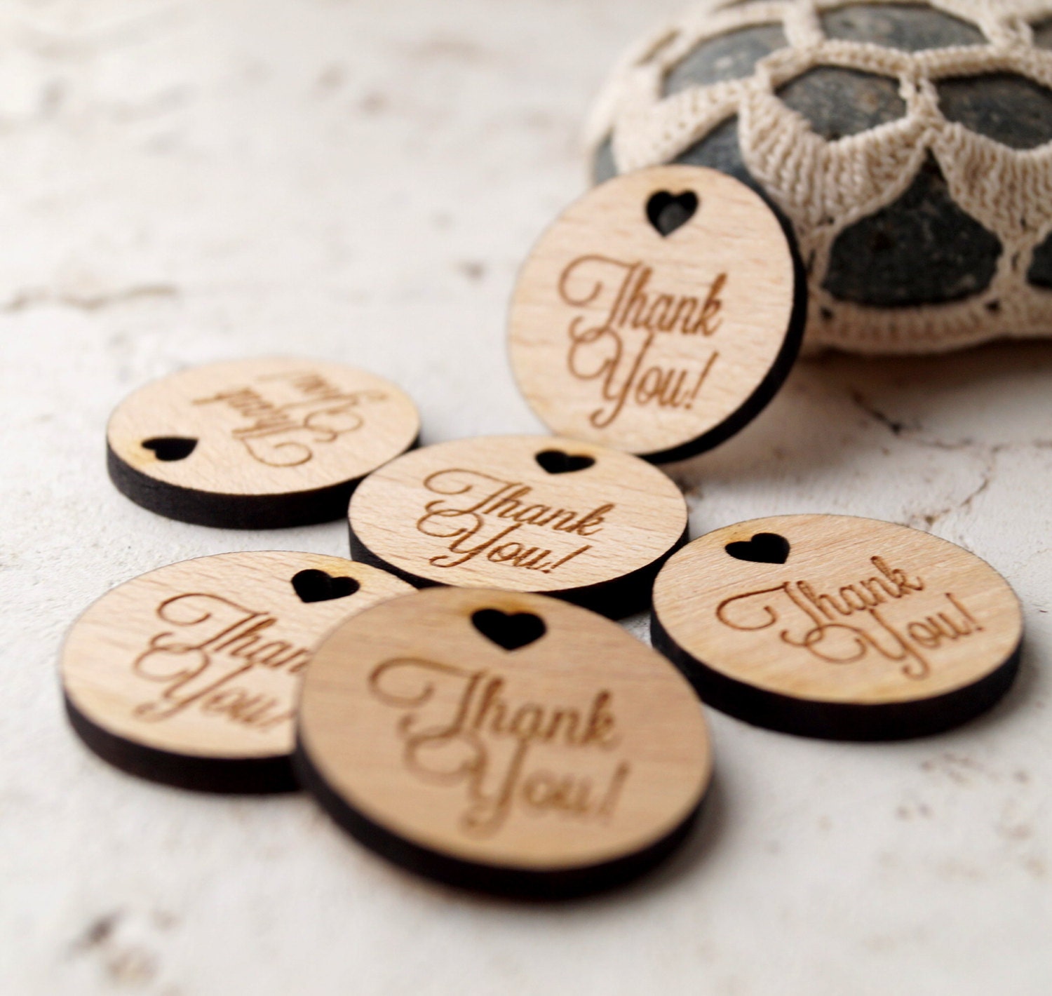 Wood Thank You Favor Tags - 24 Pc.