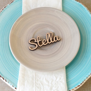 Wooden Wedding Place Name,wooden laser cut place names. Rustic wedding favors,wedding place setting cards.Wedding Guest Place Cards