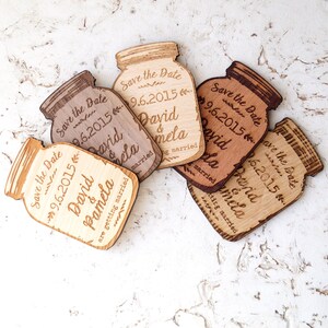 Mason jar magnets, save the date magnet, rustic save the date, save the dates, save the date magnets, wooden save the date magnet image 3