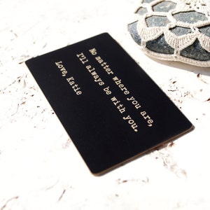 Tarjeta de inserción de billetera, Inserto de billetera personalizada, Inserto de billetera grabado personalizado, Satén negro, Regalo para hombres, Regalo de aniversario, Sin límite de caracteres