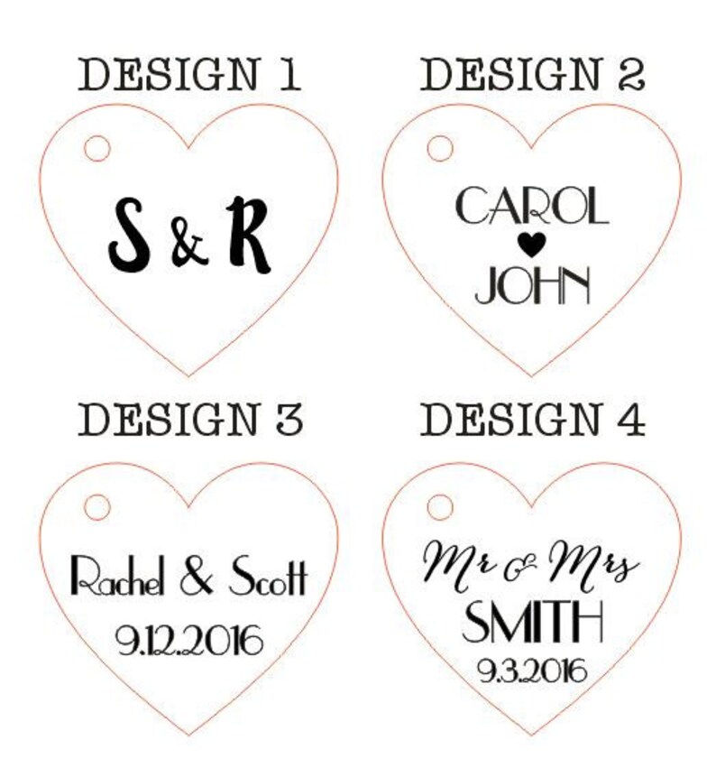 Wedding Favor Tags Personalized Favor Tags Custom Engraved Etsy