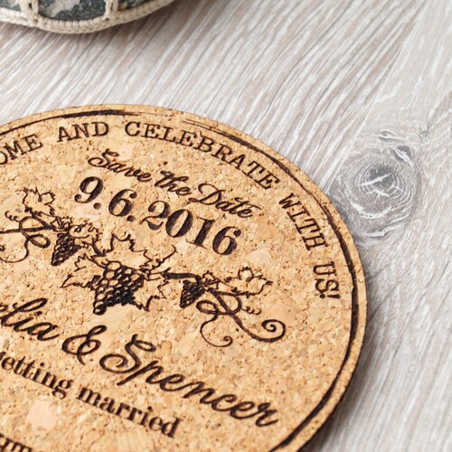 Rustic Wedding Save the Dates Save the Date Cork Coasters or Etsy