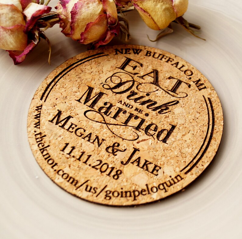 Rustic Wedding Save the Dates Save the Date Cork Coasters or Etsy